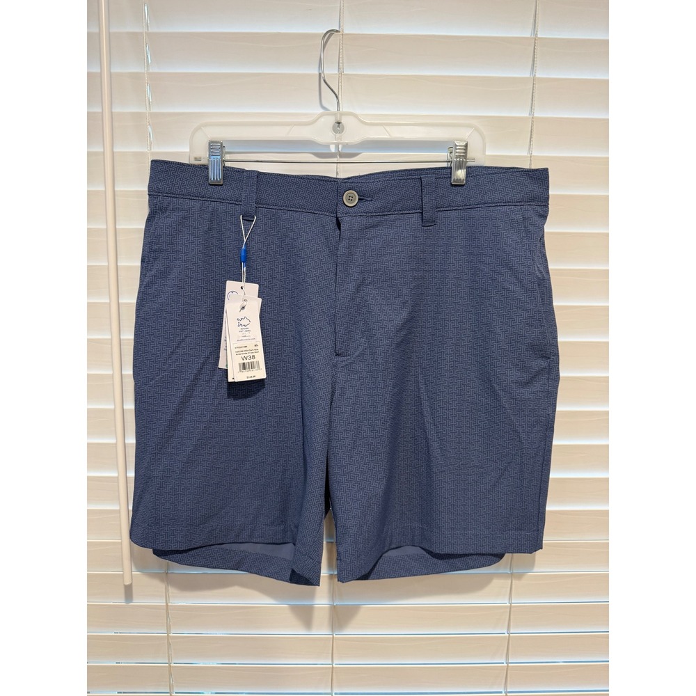Southern Tide Mens Brrrdie Stretch Geo Shorts Dark Seas Blue W38 8in 11496